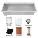 ZLINE 45 in. Garmisch Undermount Single Bowl Stainless Steel Kitchen Sink with Bottom Grid and Accessories (SLS-45)