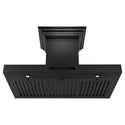 ZLINE 42" Convertible Vent Wall Mount Range Hood in Black Stainless Steel with Crown Molding (BSKBNCRN-42)