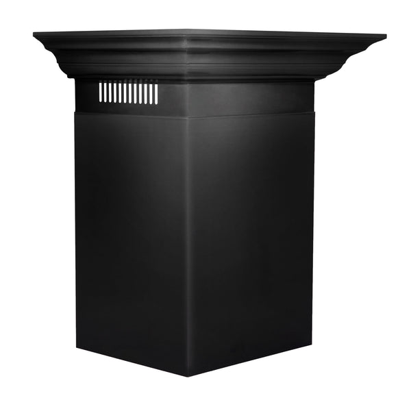 ZLINE 42" Convertible Vent Wall Mount Range Hood in Black Stainless Steel with Crown Molding (BSKBNCRN-42)