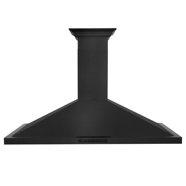 ZLINE 48" Convertible Vent Wall Mount Range Hood in Black Stainless Steel with Crown Molding (BSKBNCRN-48)