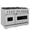ZLINE 48 in. 6.7 cu. ft. Classic Double Oven Dual Fuel Range with 8 Burner Gas Cooktop in Satin Stainless Steel (CDRS-48)
