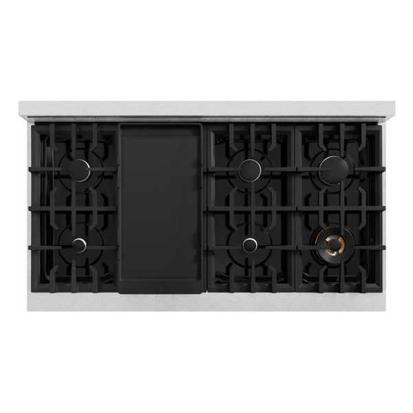ZLINE 48 in. 6.7 cu. ft. Classic Double Oven Dual Fuel Range with 8 Burner Gas Cooktop in Satin Stainless Steel with White Matte Doors (CDRS-WM-48)