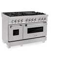 ZLINE 48 in. 6.0 cu. ft. Legacy Dual Fuel Range with 7 Burner Gas Cooktop and 2 Electric Ovens in Satin Stainless Steel (RAS-SN-48)
