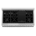 ZLINE 48 in. 6.0 cu. ft. Legacy Dual Fuel Range with 7 Burner Gas Cooktop and 2 Electric Ovens in Stainless Steel in Griddle (RA-GR-48)
