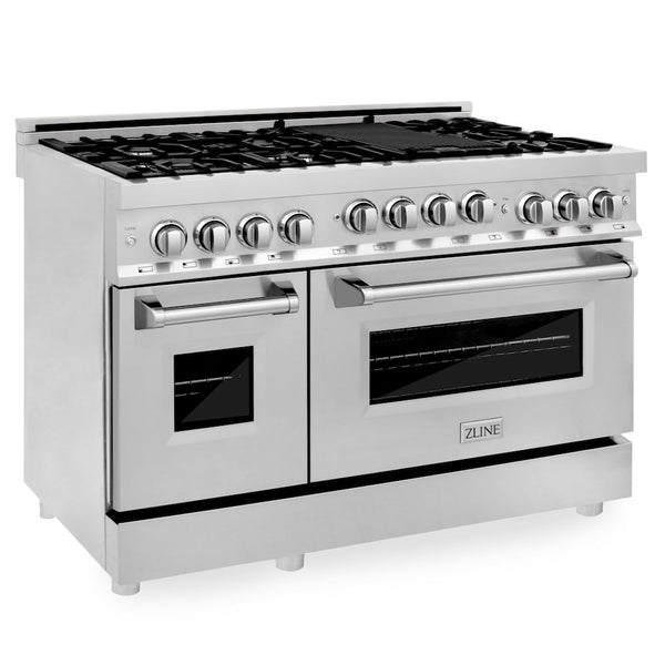 ZLINE 48 in. 6.0 cu. ft. Range with Natural Gas Stove and Natural Gas Oven in Stainless Steel (RG48)
