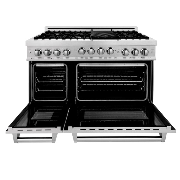 ZLINE 48 in. 6.0 cu. ft. Range with Natural Gas Stove and Natural Gas Oven in Fingerprint Resistant Stainless Steel (RGS-SN-48)