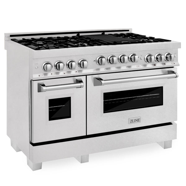 ZLINE 48 in. 6.0 cu. ft. Range with Natural Gas Stove and Natural Gas Oven in Fingerprint Resistant Stainless Steel (RGS-SN-48)