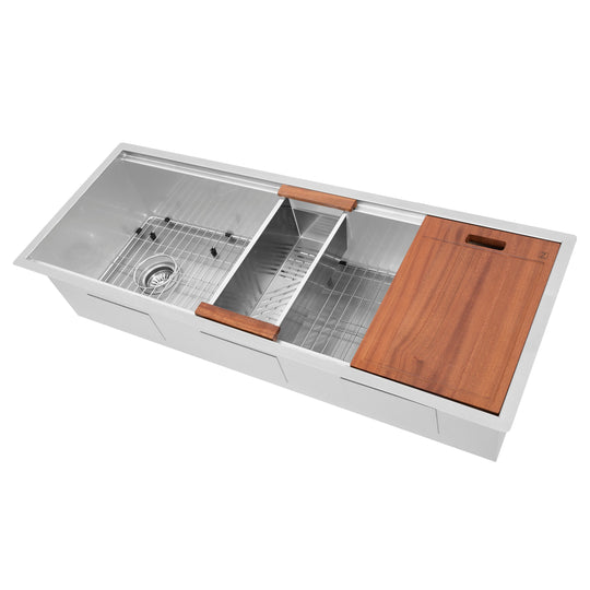 ZLINE 45 in. Garmisch Undermount Single Bowl Stainless Steel Kitchen Sink with Bottom Grid and Accessories (SLS-45)