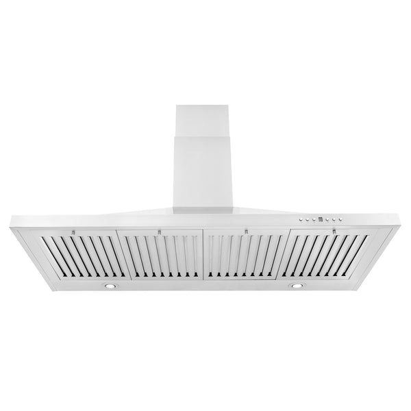 ZLINE 42" Convertible Wall Mount Range Hood in Stainless Steel with Set of 2 Charcoal Filters, LED lighting and Dishwasher-Safe Baffle Filters (KB-CF-42)