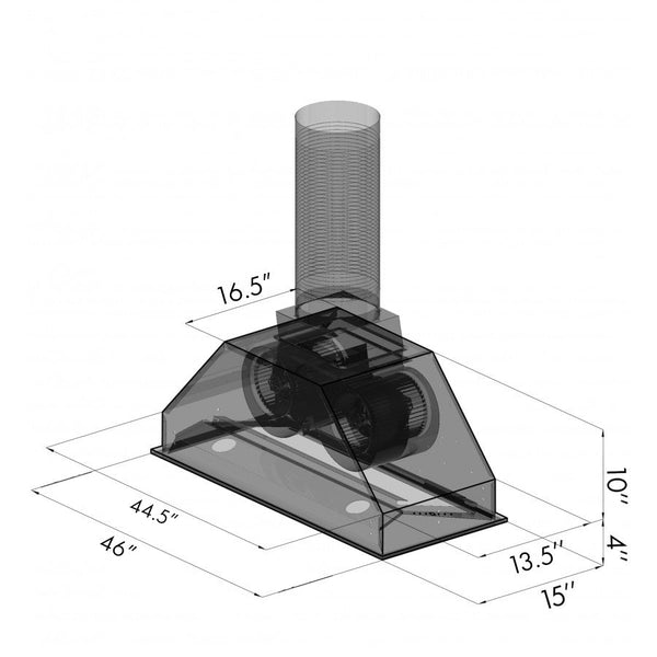 ZLINE 46" Ducted Wall Mount Range Hood Insert in Stainless Steel (695-46)