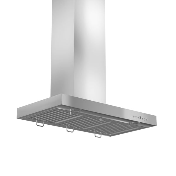 ZLINE 42" Convertible Vent Wall Mount Range Hood in Stainless Steel with Crown Molding (KECRN-42)