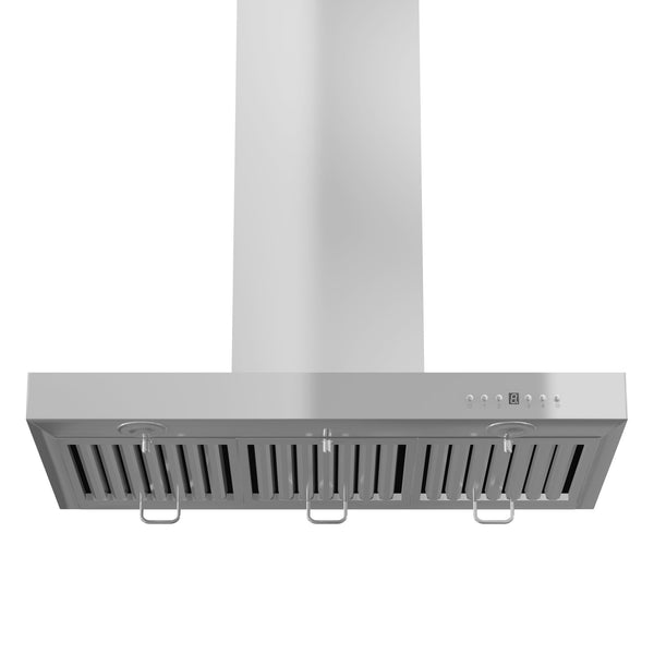 ZLINE 42" Convertible Vent Wall Mount Range Hood in Stainless Steel with Crown Molding (KECRN-42)