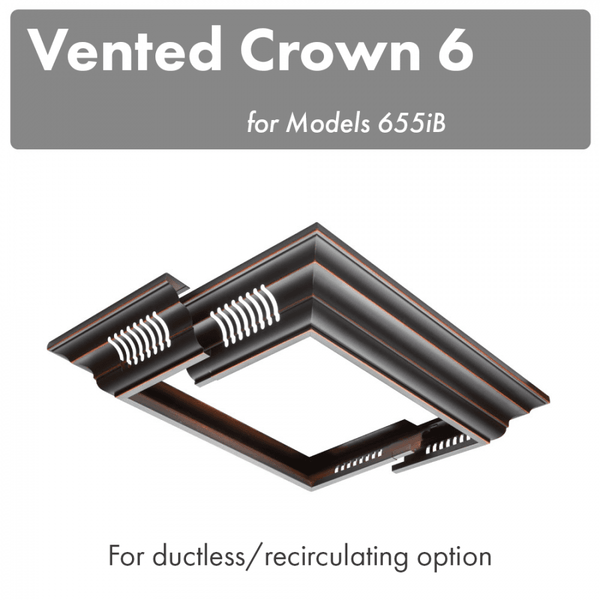 ZLINE Vented Crown Molding Profile 6 For Island Mount Range Hood (CM6V-655iB) - Rustic Kitchen & Bath - Range Hood Accessories - ZLINE Kitchen and Bath