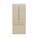 ZLINE 36 in. 19.6 cu. ft. Panel Ready French Door Built-In Bottom Freezer Refrigerator with Water Dispenser and Ice Maker (RBIV-36)