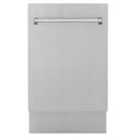 ZLINE 18 in. Tallac Series 3rd Rack Top Control Dishwasher in a Stainless Steel Tub and Panel, 51dBa (DWV-304-18) front.