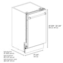 ZLINE 18 in. Tallac Series 3rd Rack Top Control Dishwasher in a Stainless Steel Tub and Panel, 51dBa (DWV-304-18) dimensional measurements.