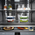 ZLINE Autograph Edition 36 in. 19.6 cu. ft. French Door Built-In Bottom Freezer Refrigerator with Water Dispenser and Ice Maker in Satin Stainless Steel with Graphite Gray Interior and Matte Black Accents (GRBIVZ-SN-36-MB)