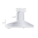 ZLINE 60" Professional Convertible Vent Wall Mount Range Hood in Stainless Steel with Crown Molding (597CRN-60)