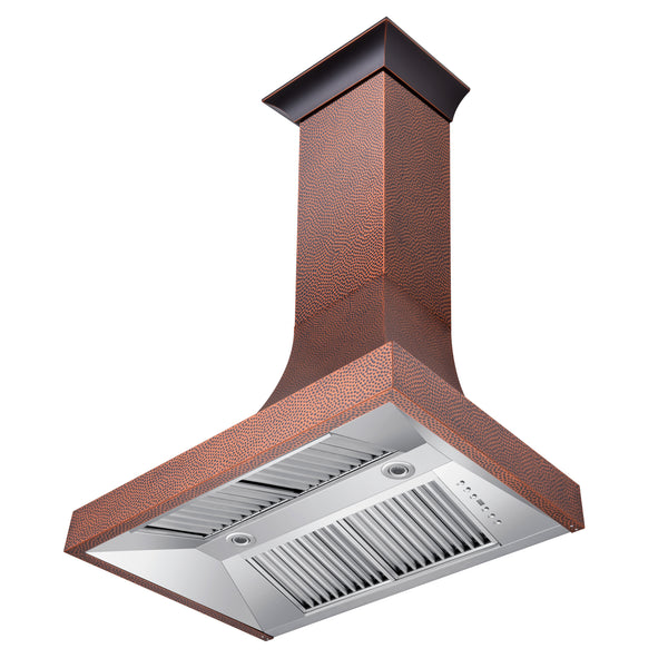 ZLINE 36" Designer Series Hand-Hammered Copper Finish Ducted Wall Range Hood (8632H-36)