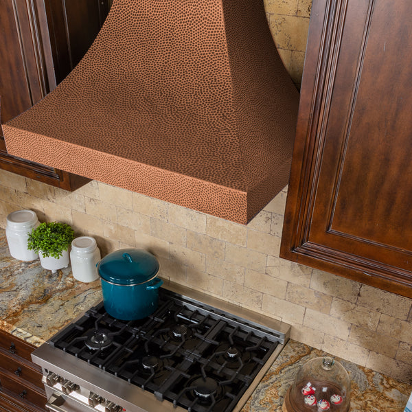 ZLINE 36" Designer Series Hand-Hammered Copper Finish Ducted Wall Range Hood (8632H-36)