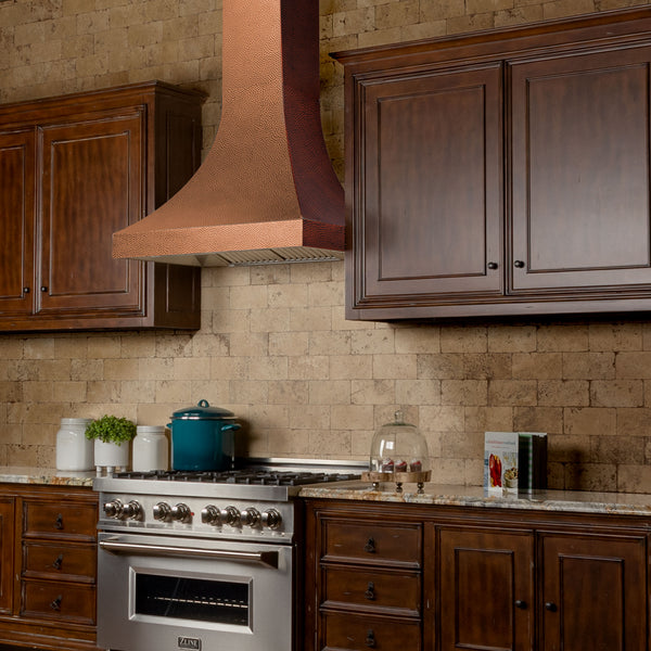 ZLINE 36" Designer Series Hand-Hammered Copper Finish Ducted Wall Range Hood (8632H-36)