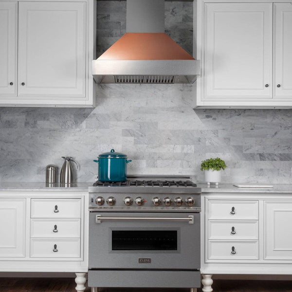 ZLINE Ducted Fingerprint Resistant Stainless Steel Range Hood with Copper Shell (8654C)-Range Hoods- ZLINE Kitchen and Bath