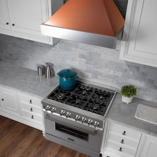ZLINE Ducted Fingerprint Resistant Stainless Steel Range Hood with Copper Shell (8654C)-Range Hoods- ZLINE Kitchen and Bath