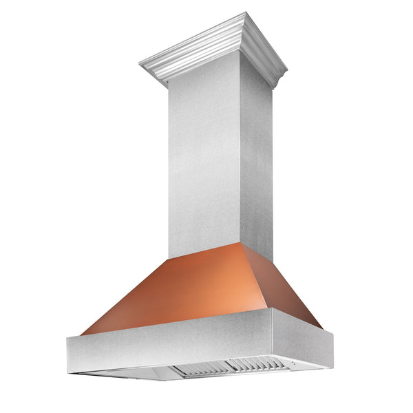 ZLINE Ducted Fingerprint Resistant Stainless Steel Range Hood with Copper Shell (8654C)-Range Hoods- ZLINE Kitchen and Bath