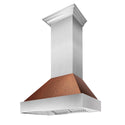 ZLINE Ducted Fingerprint Resistant Stainless Steel Range Hood with Hand-Hammered Copper Shell (8654HH)-Range Hoods- ZLINE Kitchen and Bath