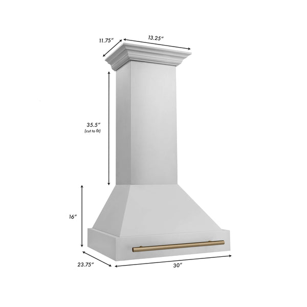 ZLINE Autograph Edition Range Hood (8654STZ) dimensions.