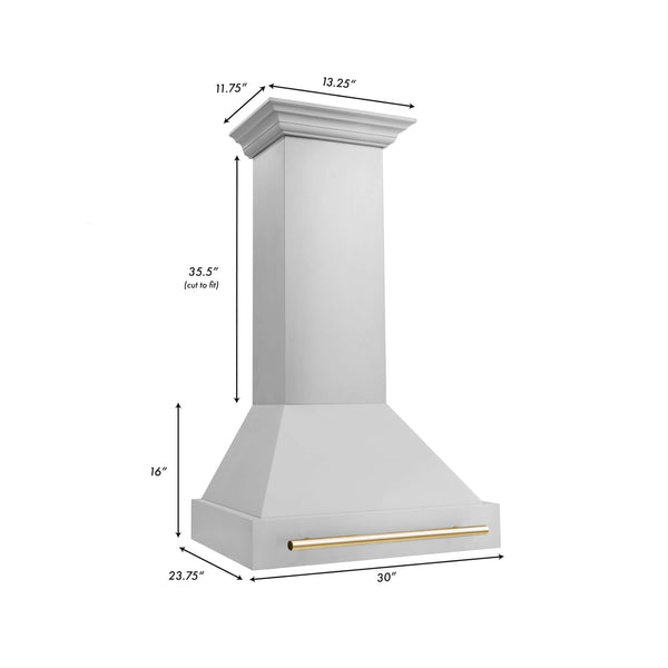ZLINE Autograph Edition Range Hood (8654STZ) dimensions.