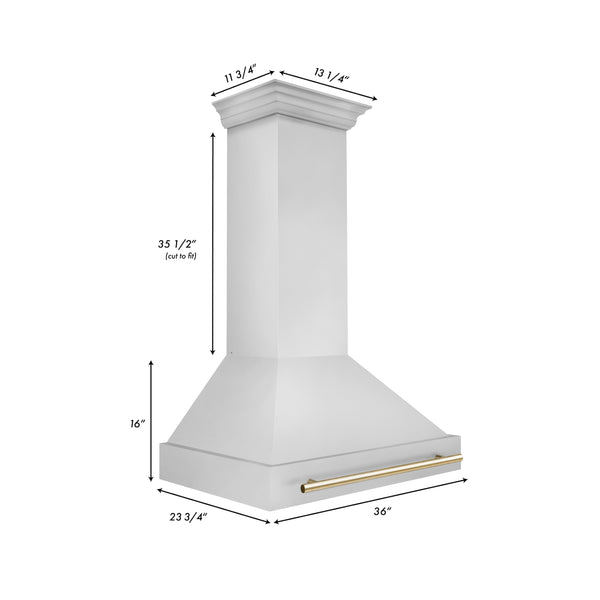 ZLINE Autograph Edition Range Hood (8654STZ) dimensions.