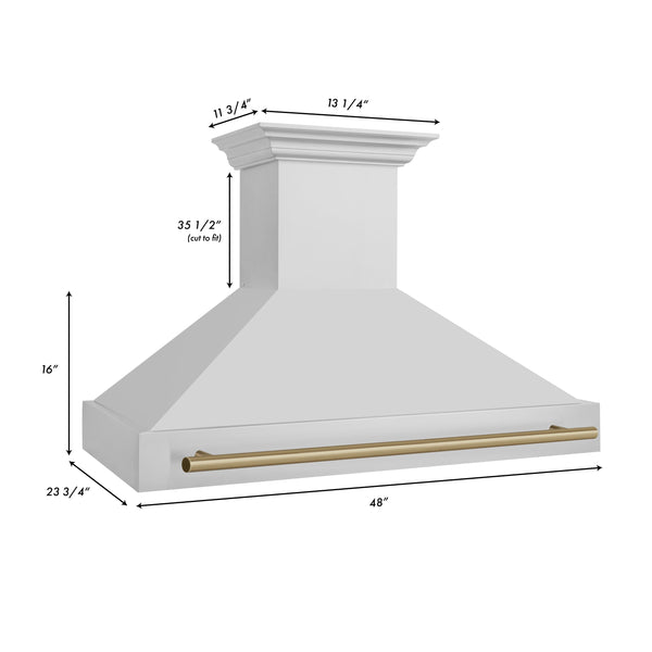 ZLINE Autograph Edition Range Hood (8654STZ) dimensions.