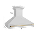 ZLINE Autograph Edition Range Hood (8654STZ) dimensions.