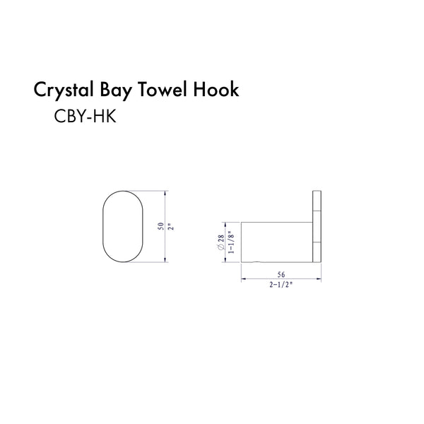ZLINE Crystal Bay Towel Hook in Polished Gold (CBY-HK-PG)