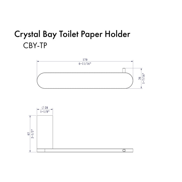 ZLINE Crystal Bay Toilet Paper Holder in Brushed Nickel (CBY-TP-BN)