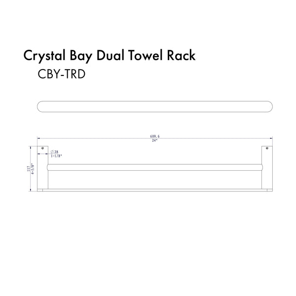 ZLINE Crystal Bay Towel Rail in Chrome (CBY-TR-CH)