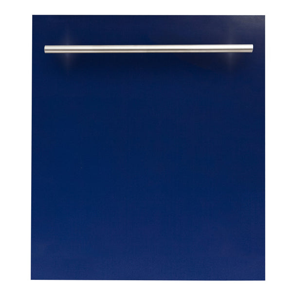 ZLINE 24 in. Top Control Dishwasher in Blue Gloss and Modern Style Handle, 52dBa (DW-BG-H-24)-Dishwashers-DW-BG-H-24 ZLINE Kitchen and Bath