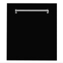 ZLINE 24 in. Top Control Dishwasher with Matte Black Panel and Traditional Style Handle, 52dBa (DW-BLM-24)-Dishwashers-DW-BLM-24 ZLINE Kitchen and Bath