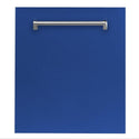 ZLINE 24 in. Top Control Dishwasher with Blue Matte Panel and Traditional Style Handle, 52dBa (DW-BM-24)-Dishwashers-DW-BM-24 ZLINE Kitchen and Bath
