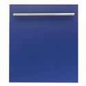 ZLINE 24 in. Top Control Dishwasher with Blue Matte Panel and Modern Style Handle, 52dBa (DW-BM-H-24)-Dishwashers-DW-BM-H-24 ZLINE Kitchen and Bath