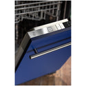ZLINE 24 in. Top Control Dishwasher with Blue Matte Panel and Modern Style Handle, 52dBa (DW-BM-H-24)-Dishwashers-DW-BM-H-24 ZLINE Kitchen and Bath