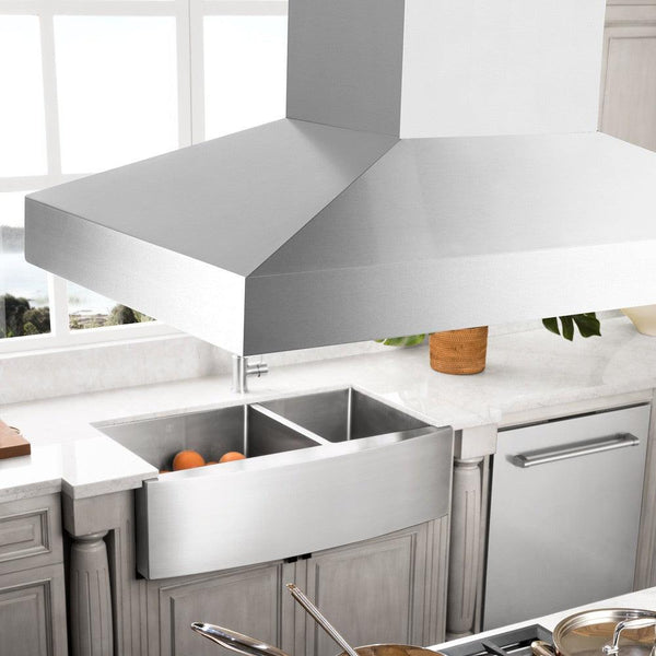 ZLINE Island Mount Range Hood in Stainless Steel with Built-in ZLINE CrownSound Bluetooth Speakers (KL3iCRN-BT)-Range Hoods- ZLINE Kitchen and Bath