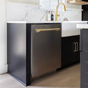 ZLINE Autograph Edition 24 in. 3rd Rack Top Touch Control Tall Tub Dishwasher in Stainless Steel with Polished Gold Handle, 45dBa (DWMTZ-304-24-G)
