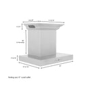 ZLINE Wall Mount Range Hood In Stainless Steel With Built-In ZLINE CrownSound Bluetooth Speakers (KECRN-BT) 24-inch dimensional diagram with measurements.