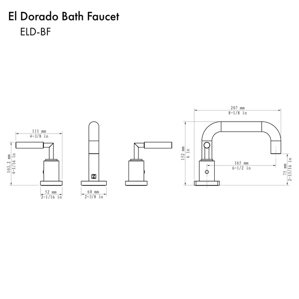 ZLINE Autograph Edition El Dorado Bath Faucet in Matte Black (ELD-BF-MB)