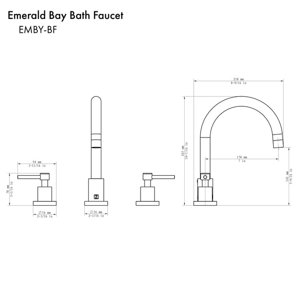 ZLINE Autograph Edition Emerald Bay Bath Faucet in Polished Gold (EMBY-BF-PG)