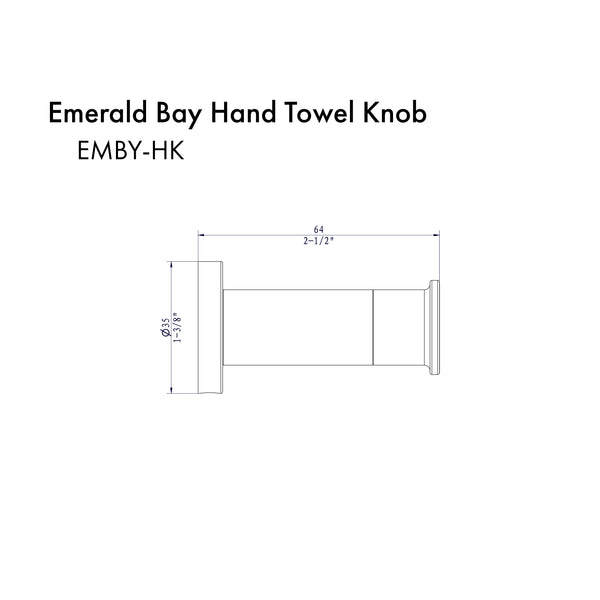 ZLINE Emerald Bay Towel Hook in Matte Black (EMBY-HK-MB)