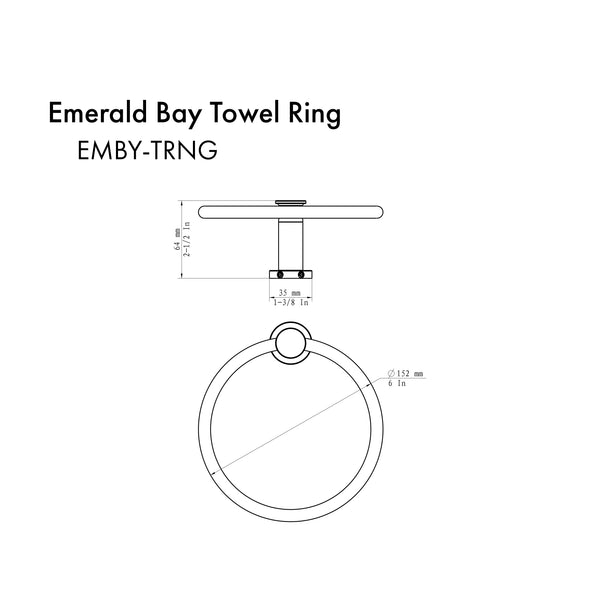 ZLINE Emerald Bay Towel Ring in Chrome (EMBY-TRNG-CH)