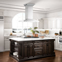 48" ZLINE CrownSound™Ducted Vent Island Mount Range Hood in Stainless Steel with Built-in Bluetooth Speakers (GL2iCRN-BT-48)